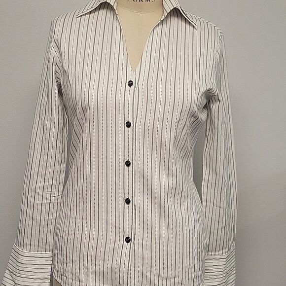 Escada striped button down blouse.  Size 38 - Picture 1 of 6